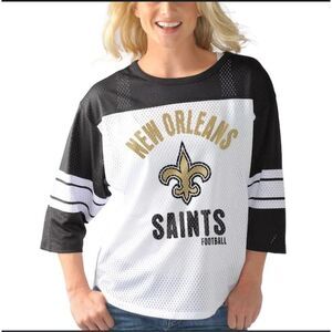 Women's New Orleans Saints G-III 4Her by Carl Banks White/Black First Team 3/4-S